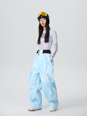 Women's Snow Jacket and Pants Sets Denim Drift Baggy Snow Suit - Searipe