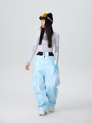 Women's Snow Jacket and Pants Sets Denim Drift Baggy Snow Suit - Searipe