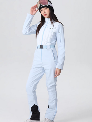 Women's Snow Jacket and Pants Sets Luxe Slim-Fit Ski Jumpsuit - Searipe