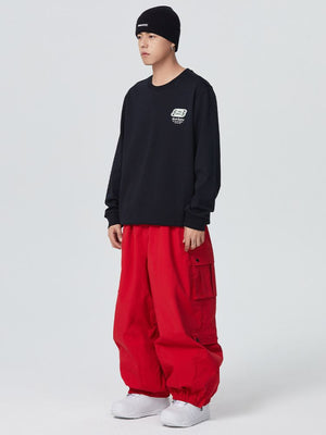 Men's Snow Pant 3L Monochrome Baggy Cargo Pants - Searipe