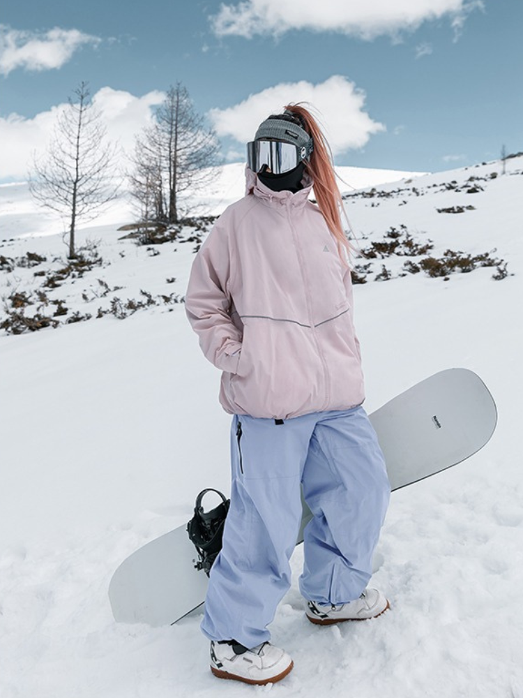 Women's Snowboard Suits Sky Pink Purple Ski Suit - NANEND