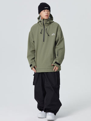 Men's Snow Pant 3L Monochrome Baggy Cargo Pants - Searipe