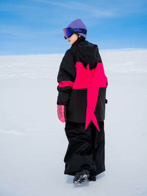Women's Baggy Jacket & Pants Set Bow-Tie Bunny 3L Snowsuit - Doorek