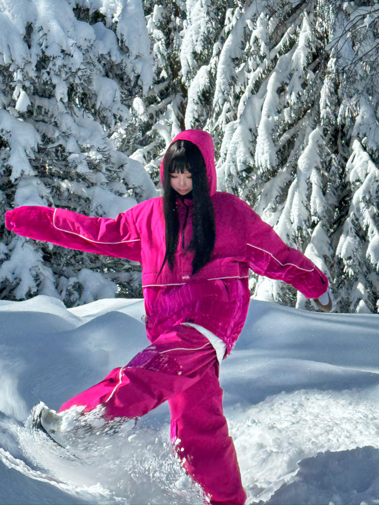 Damen-Snowboardanzug, 3-lagiger Samt-Schneeanzug, locker geschnitten - RenChill