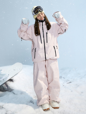 Women's Snowboard Suits Pink 3L Winter Snow Suits - NANEND