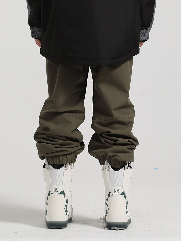 Damen-Skihose in Armeegrün mit Farbblock-Design und geradem Bein - Gsou Snow