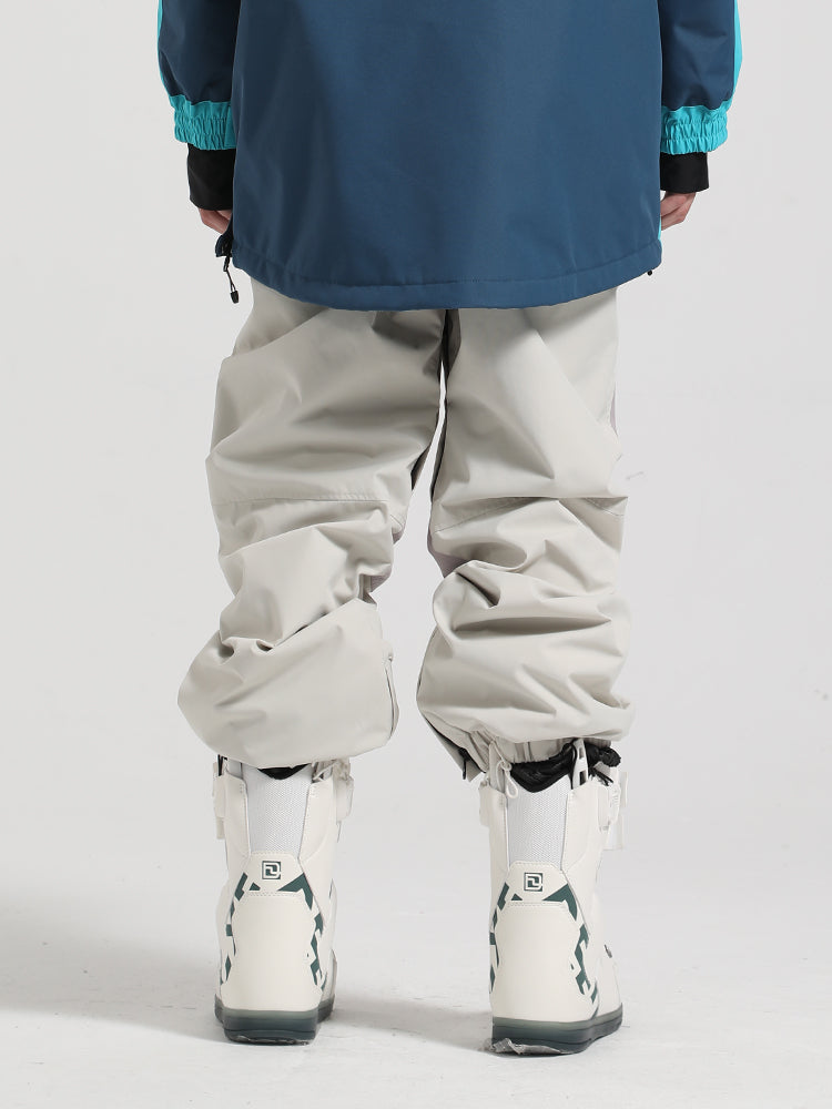 Beige Color-Block Herren-Skihose mit geradem Bein - Gsou Snow