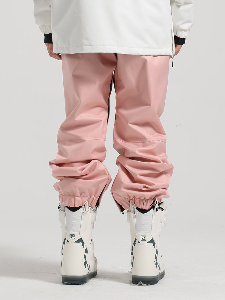 Damen-Skihose mit geradem Bein, pinkfarbenem Color-Blocking-Design - Gsou Snow