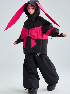 Kids Snowboard Jacket Bow-Tie Bunny 3L Ski Jacket - Doorek