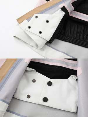 Unisex Snowboard Jacket Pink Patchwork 3L Ski Jacket - Drysnow