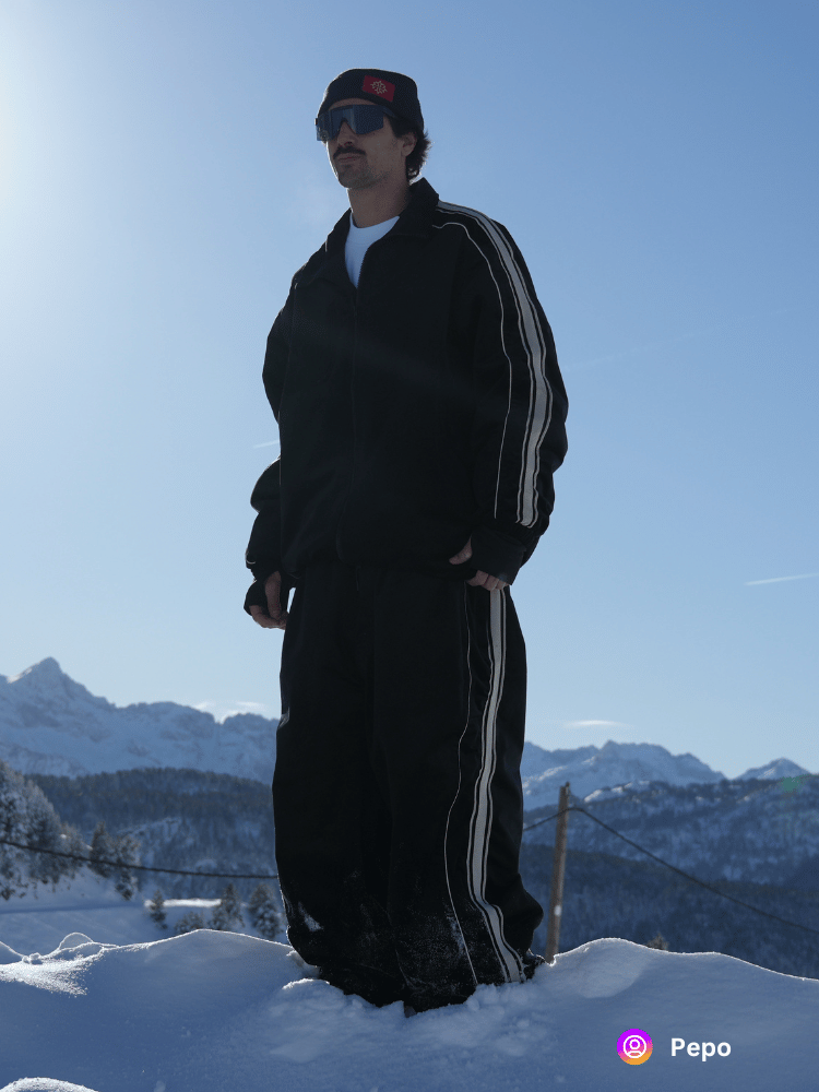 Herren-Snowboardanzug, seitlich gestreift, aus Samt, locker geschnitten - Searipe