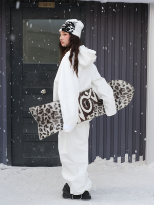 Unisex Snowboard Jacket All-white 3L Snow Jacket - Hellystudio