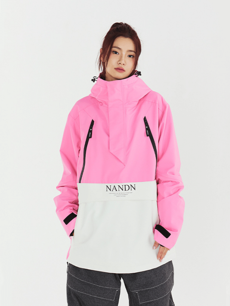 Damska Kurtka Snowboardowa Color Block z Kapturem - NANDN