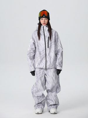 Women's Snow Jacket and Pants Sets Denim Drift Baggy Snow Suit - Searipe
