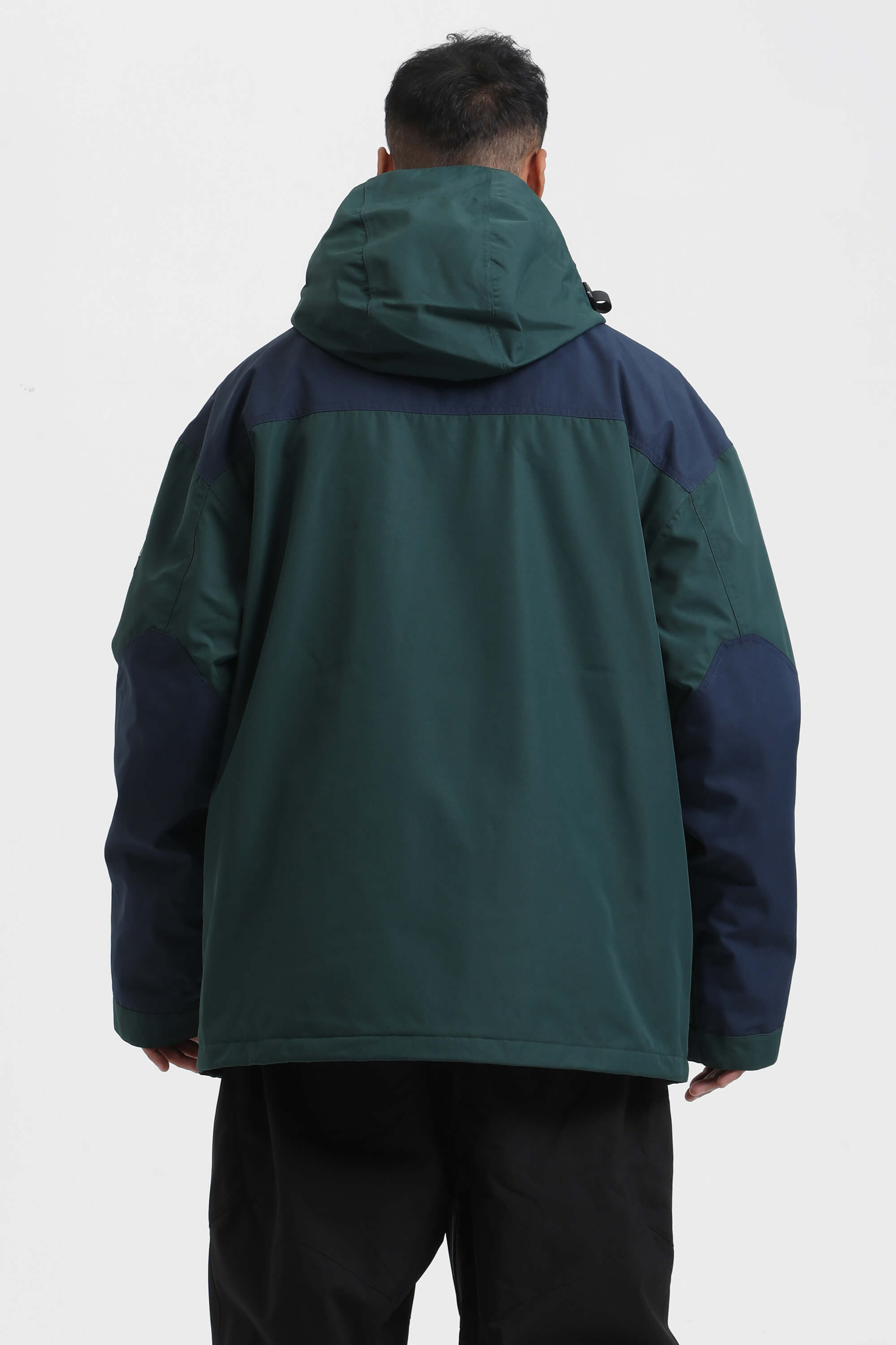 Pánská sněhová bunda tmavě zelená a navy, odolná proti oděru - voděodolná - zateplená softshell - Gsou Snow