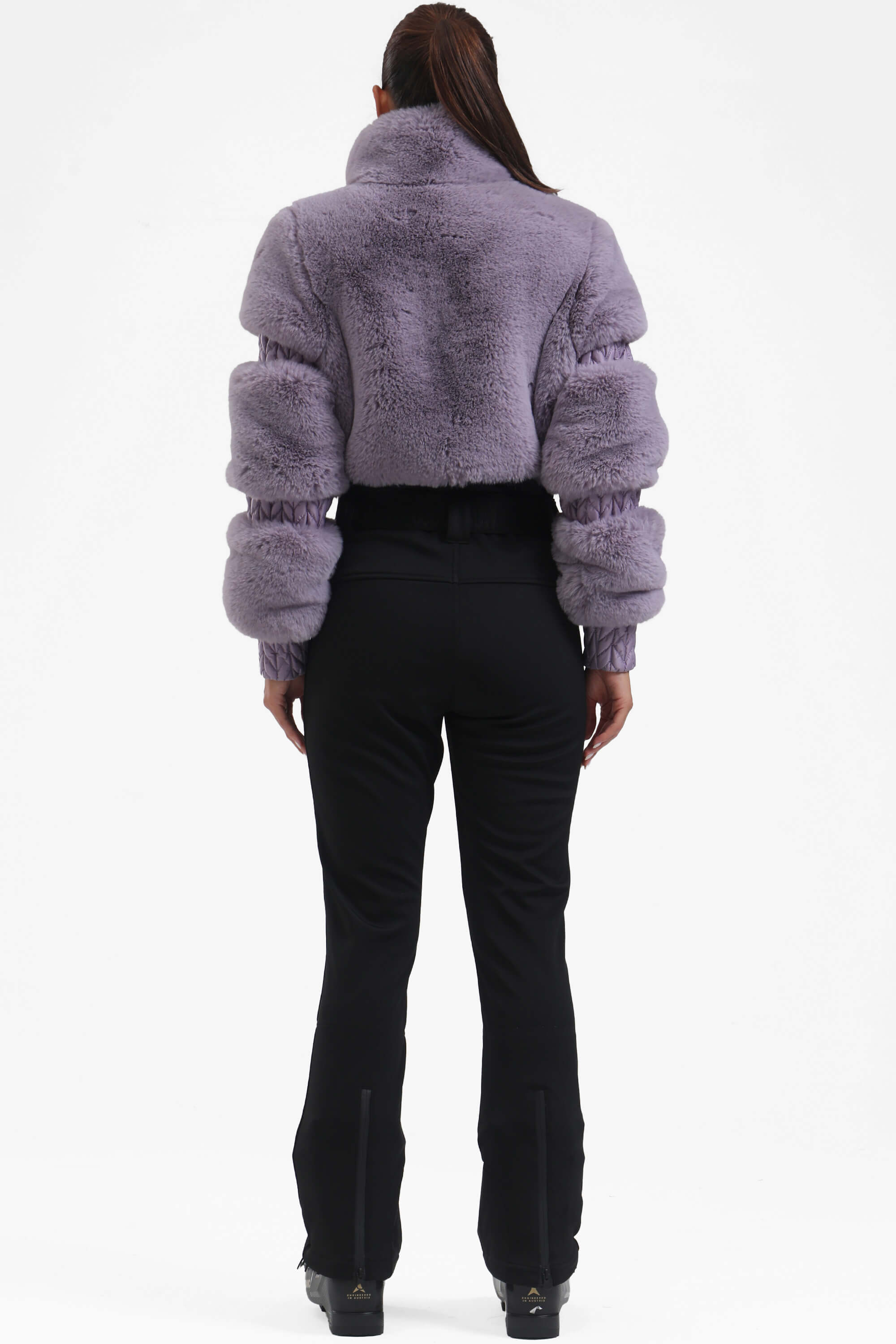 Elegant Women's Purple Faux-Fur Ski Suit One-Piece Snowboard Suit - Gsou Snow