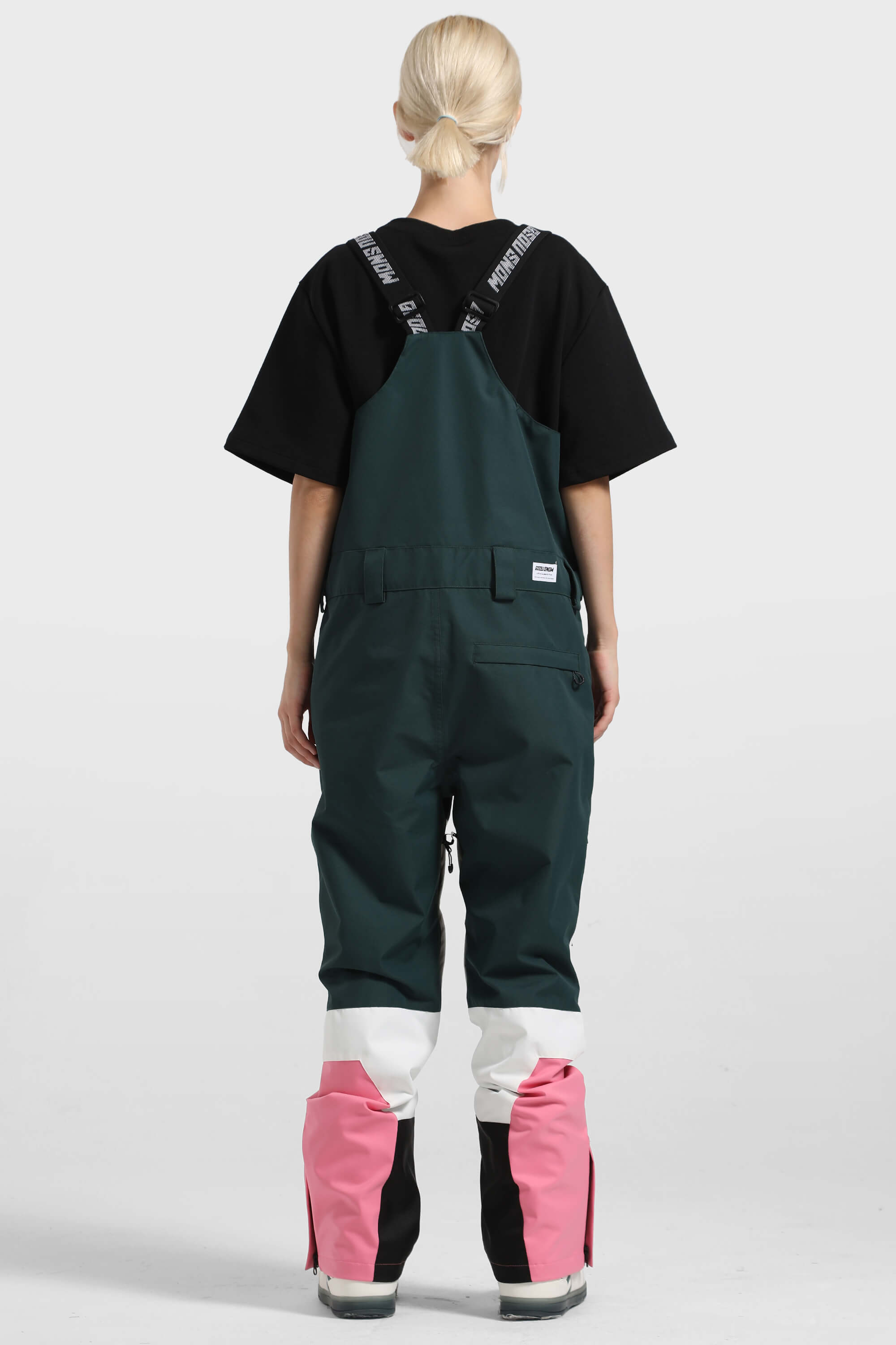 Dámské zelené a bílé sněhové kalhoty s více kapsami - Gsou Snow