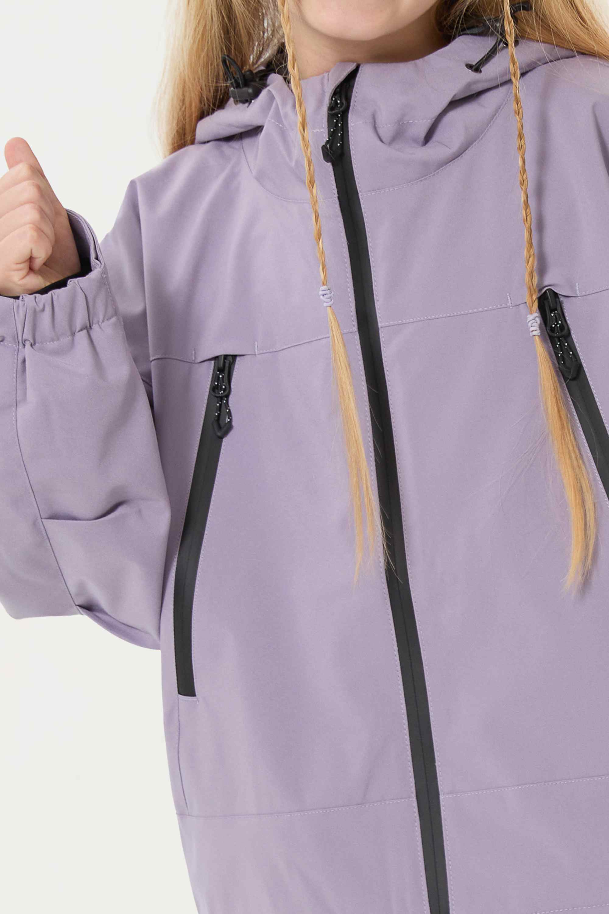 Girl's Lavender Detachable Ear Hood Waterproof Insulated Snow Jacket Ski Jacket - Gsou Snow