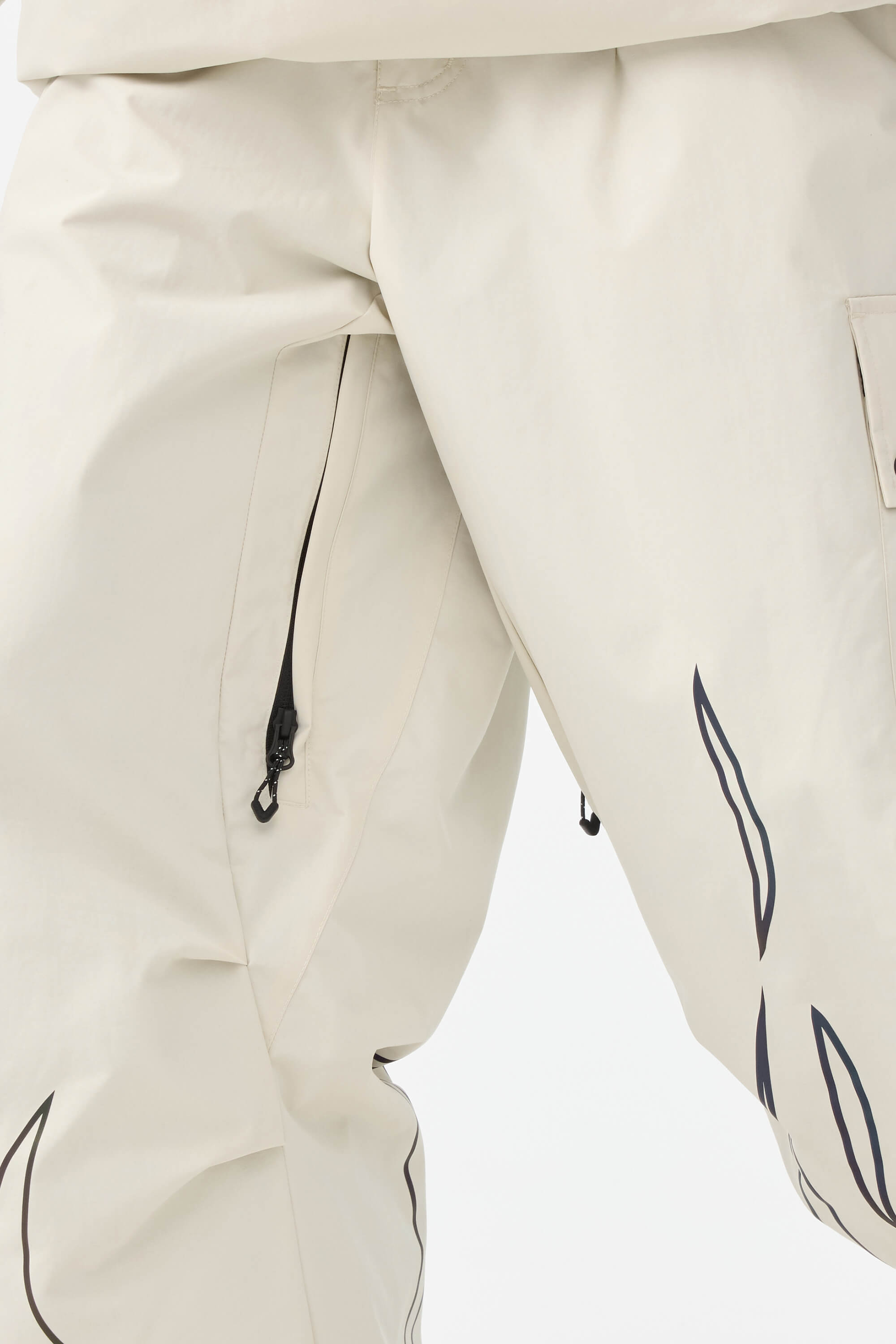 Dámské off-white baggy kalhoty s reflexními prvky - Gsou Snow