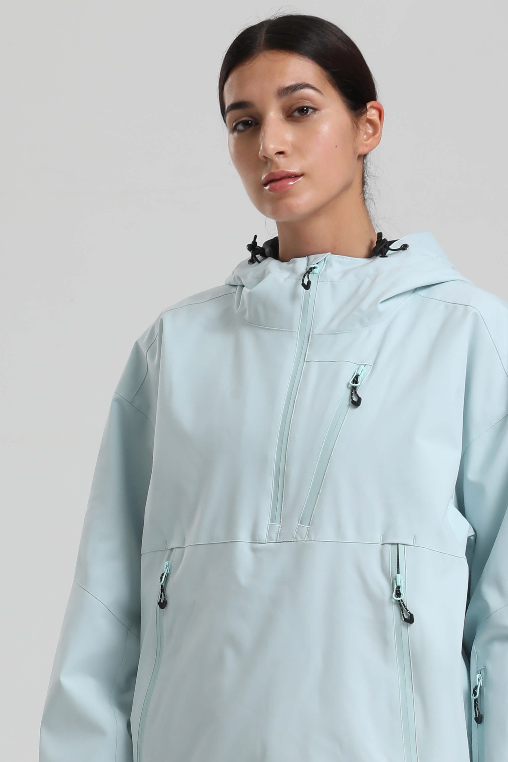 Dámský ledově modrý sněhový anorak s bočním zipem, plně sealed a zateplený - Gsou Snow