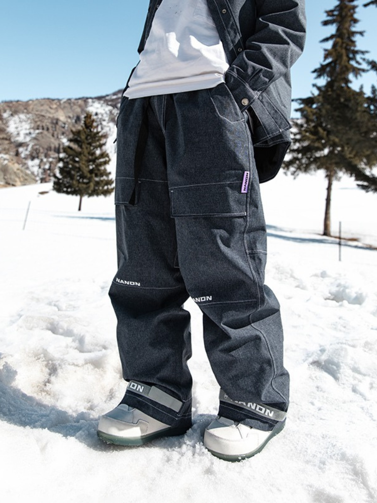Pánské snowboardové kalhoty Jeans Baggy Style Snow Pants - NANDN