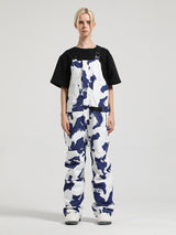 Women's Khaki Full Front Zip Snow Bibs With Hook & Loop Closure Ski Bibs - Gsou Snow