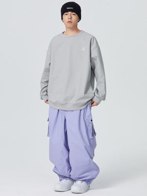 Men's Snow Pant 3L Monochrome Baggy Cargo Pants - Searipe