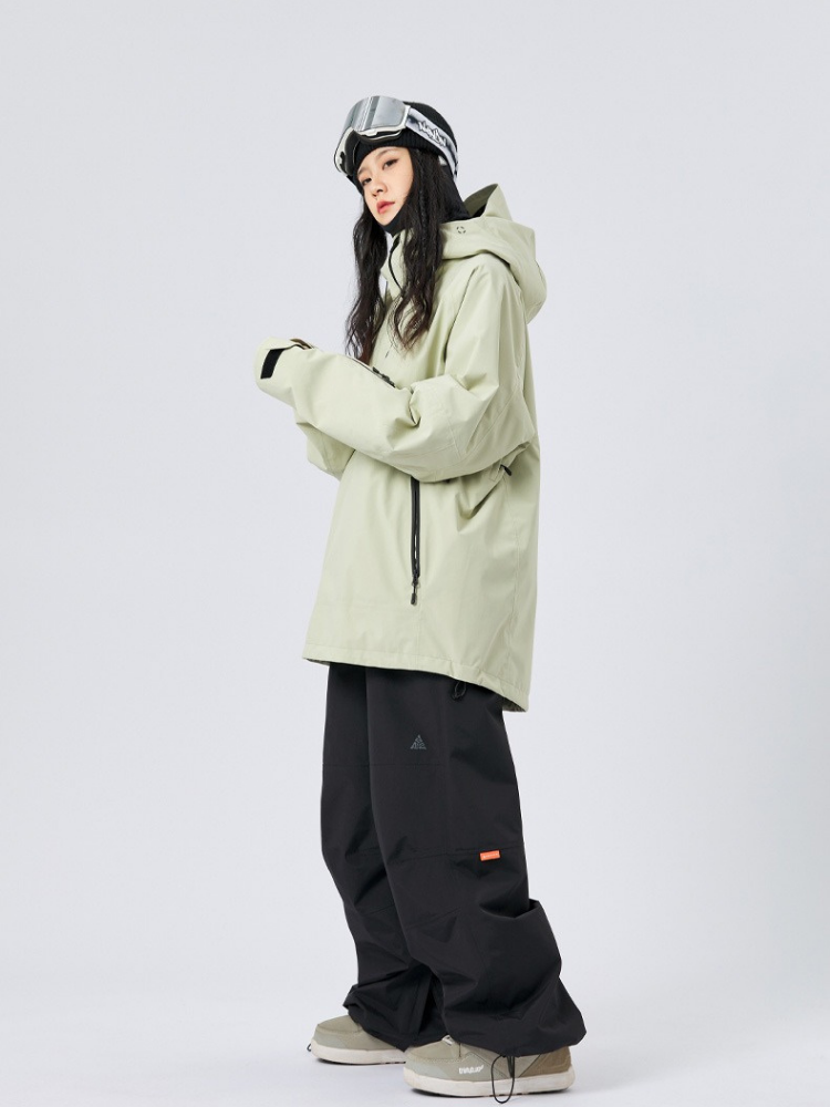 Women's Snowboard Jacket 3L Shield Lite Half-Zip Shell Snow Jacket - NANDN