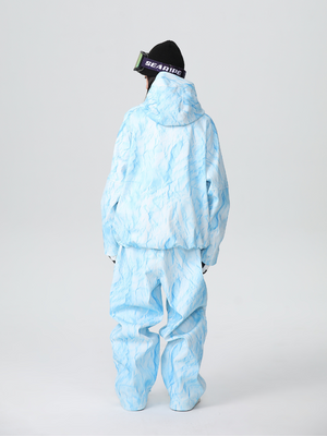 Women's Snow Jacket and Pants Sets Denim Drift Baggy Snow Suit - Searipe