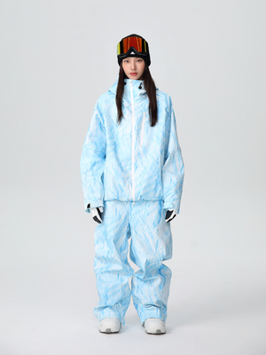 Women's Snow Jacket and Pants Sets Denim Drift Baggy Snow Suit - Searipe