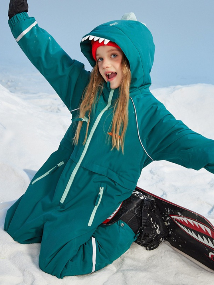 Kid's Snow Jacket and Pants Sets Fun Animal Ski Jumpsuit-NANEND