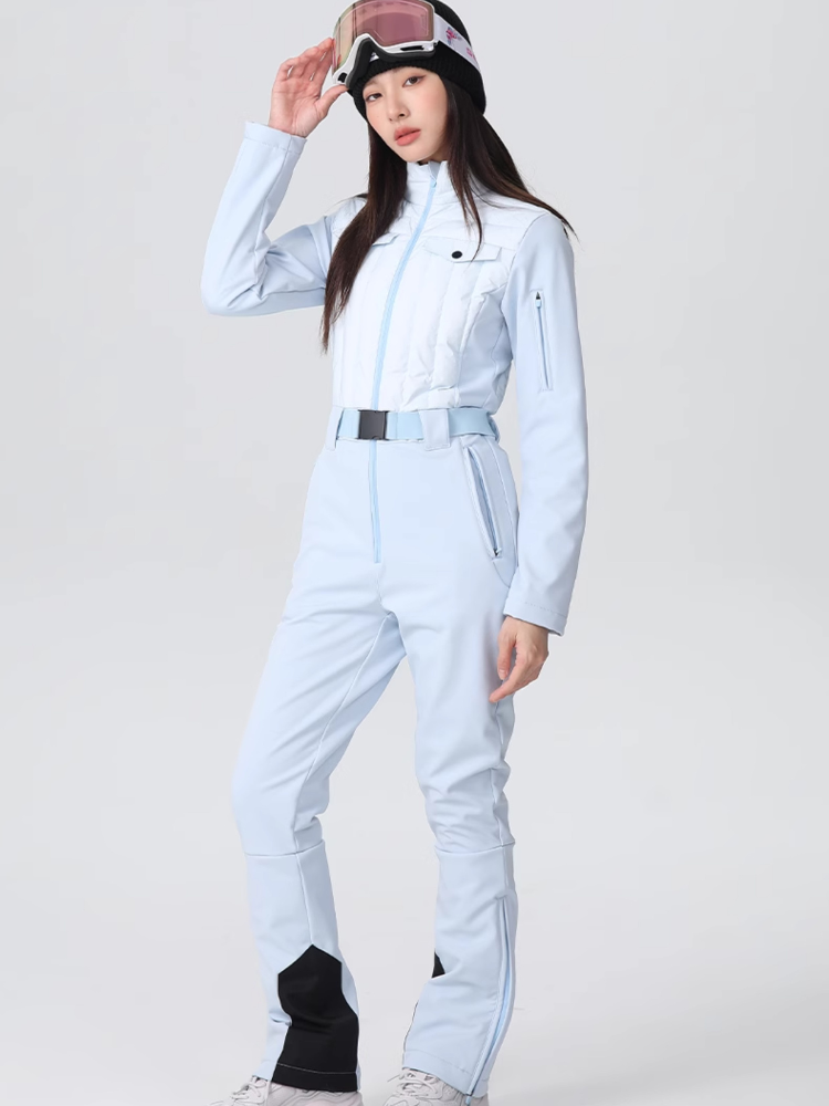 Women's Snow Jacket and Pants Sets Luxe Slim-Fit Ski Jumpsuit - Searipe