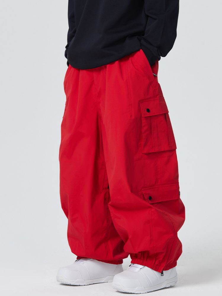 Men's Snow Pant 3L Monochrome Baggy Cargo Pants - Searipe