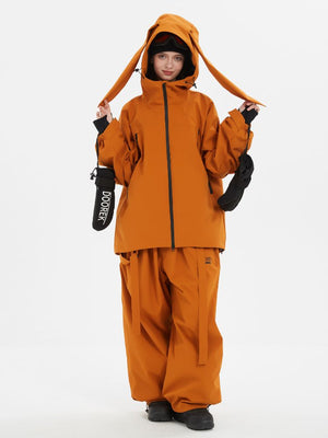 Women's Suspender Baggy Snow Pants -Doorek