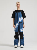 Women's Khaki Full Front Zip Snow Bibs With Hook & Loop Closure Ski Bibs - Gsou Snow