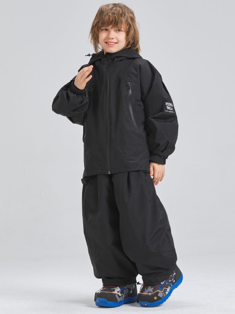 Kids Snowboard Jacket Detachable Rabbit Ears Hooded Snow Jacket - Doorek