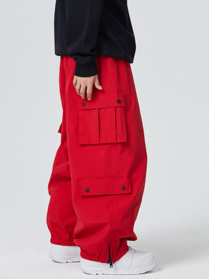 Men's Snow Pant 3L Monochrome Baggy Cargo Pants - Searipe