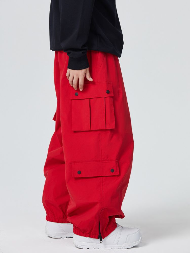 Men's Snow Pant 3L Monochrome Baggy Cargo Pants - Searipe