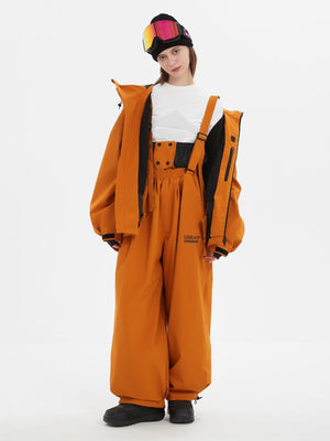 Women's Suspender Baggy Snow Pants -Doorek