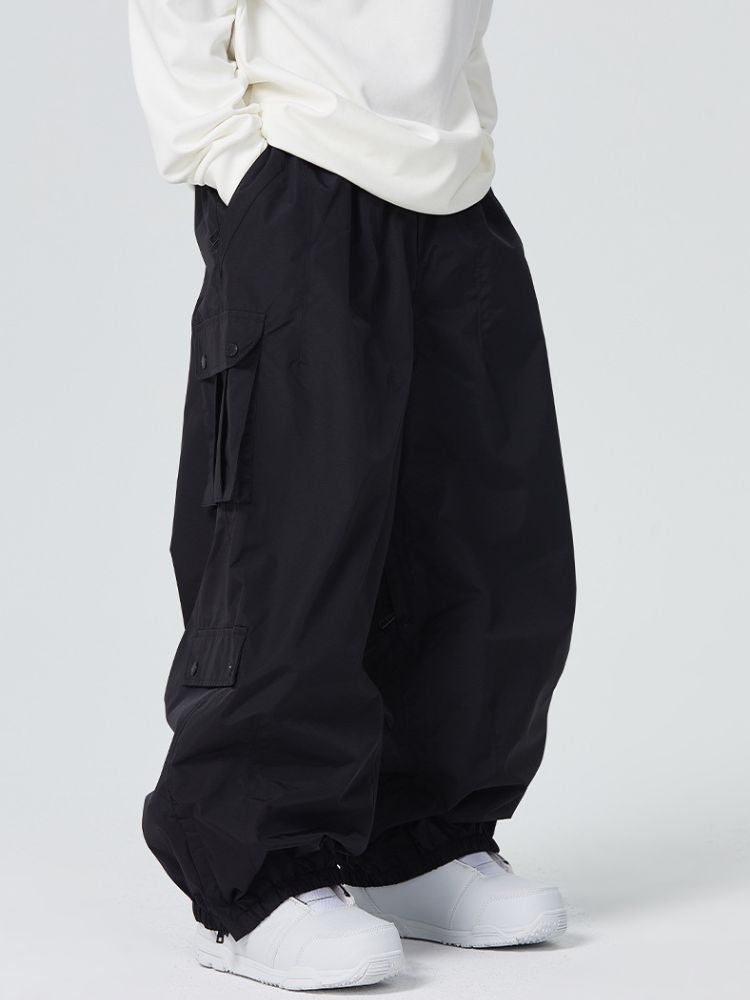 Women's Snow Pant 3L Monochrome Baggy Cargo Pants - Searipe