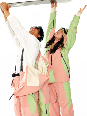 Men's Snowboard Pant Coral Pink Cargo Snow Pants - LITAN