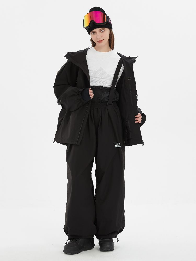 Women's Suspender Baggy Snow Pants -Doorek
