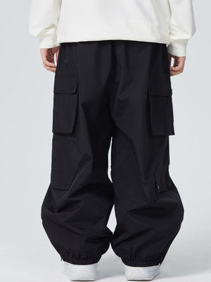 Men's Snow Pant 3L Monochrome Baggy Cargo Pants - Searipe