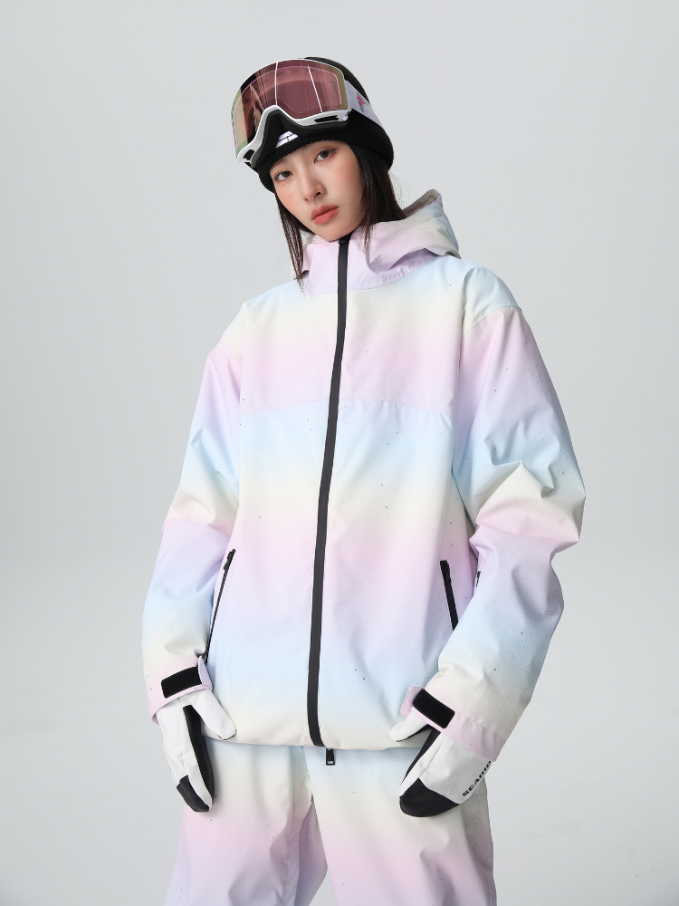 Women's Snow Jacket and Pants Sets Glitter Ice Cream Snow Suit - Searipe