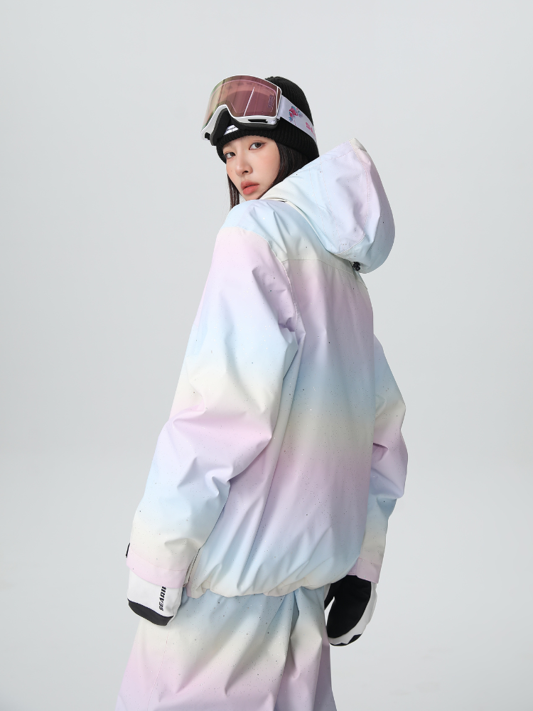 Women's Snow Jacket and Pants Sets Glitter Ice Cream Snow Suit - Searipe