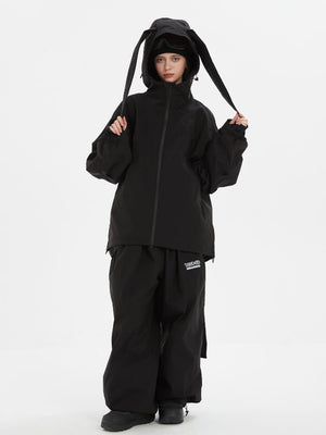 Women's Suspender Baggy Snow Pants -Doorek