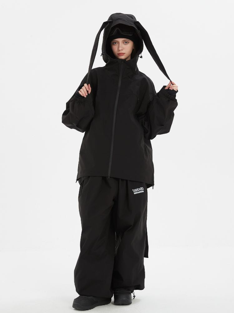Women's Suspender Baggy Snow Pants -Doorek