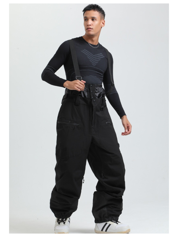 Men's Baggy Snow Pants Alpine Flex Snowboard Bib - Gsou Snow