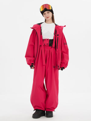Women's Suspender Baggy Snow Pants -Doorek