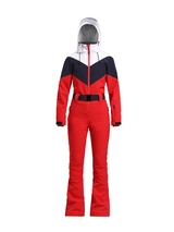 Damski kombinezon narciarski w stylu retro z paskiem, slim fit - Gsou Snow